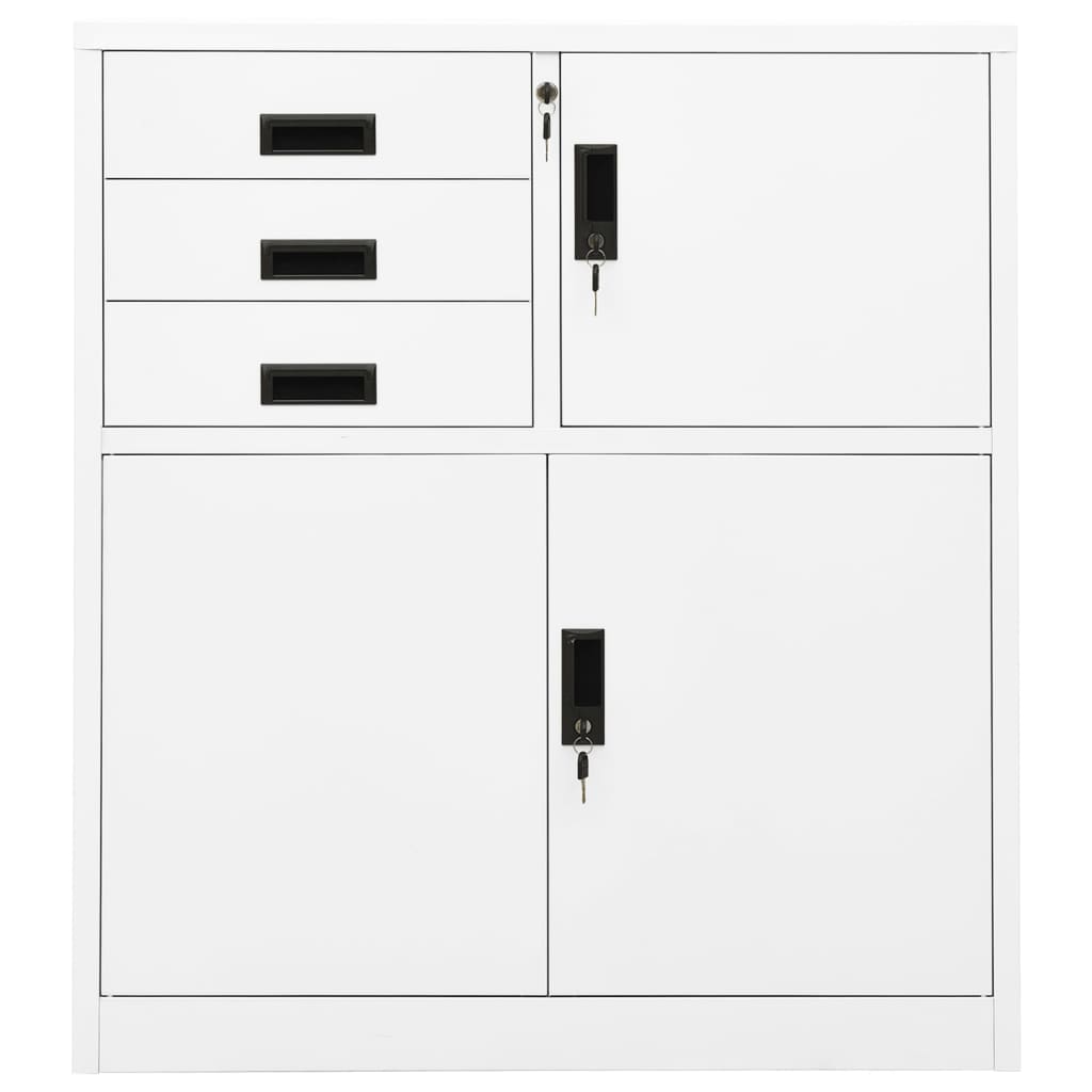Armoire de bureau Blanc 90x40x102 cm Acier