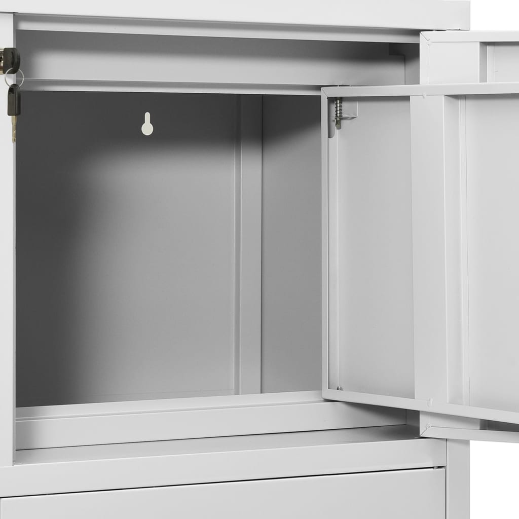Armoire de bureau Gris clair 90x40x102 cm Acier