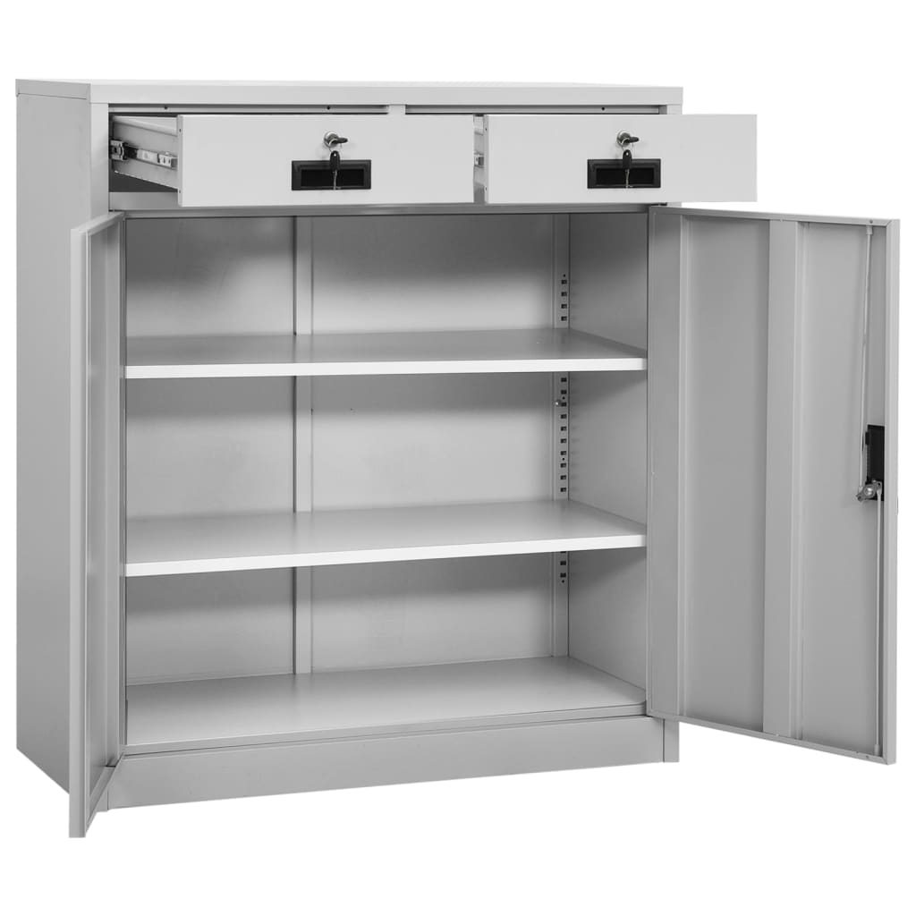 Armoire de bureau Gris clair 90x40x102 cm Acier - XIOS