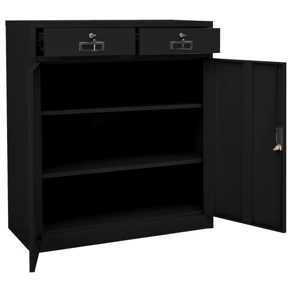 Armoire de bureau Noir 90x40x102 cm Acier - XIOS
