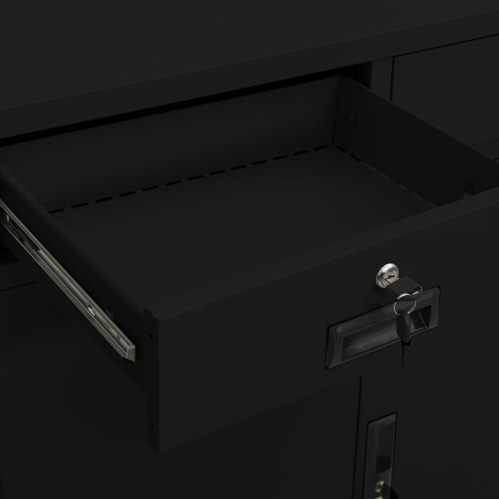 Armoire de bureau Noir 90x40x102 cm Acier - XIOS