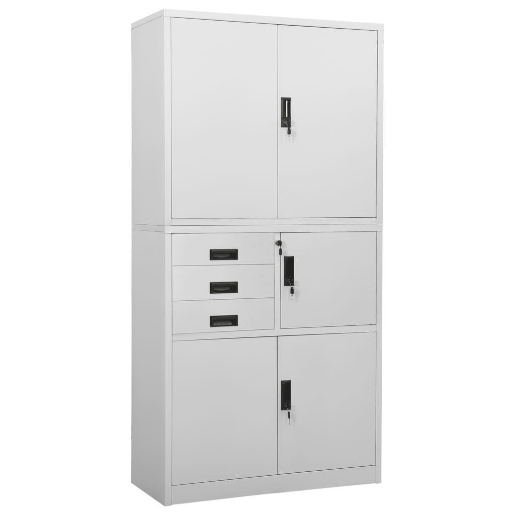 Armoire de bureau Gris clair 90x40x180 cm Acier