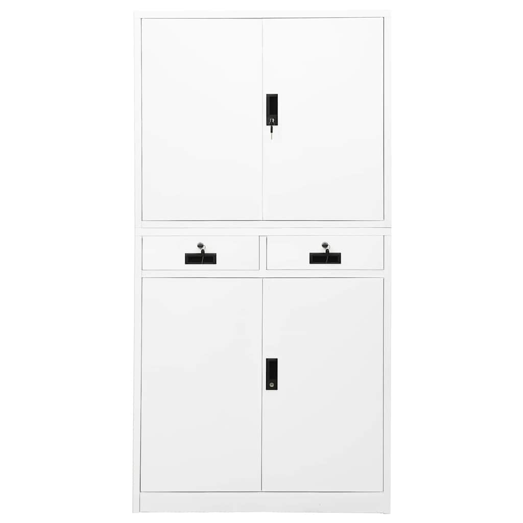 Armoire de bureau Blanc 90x40x180 cm Acier - XIOS