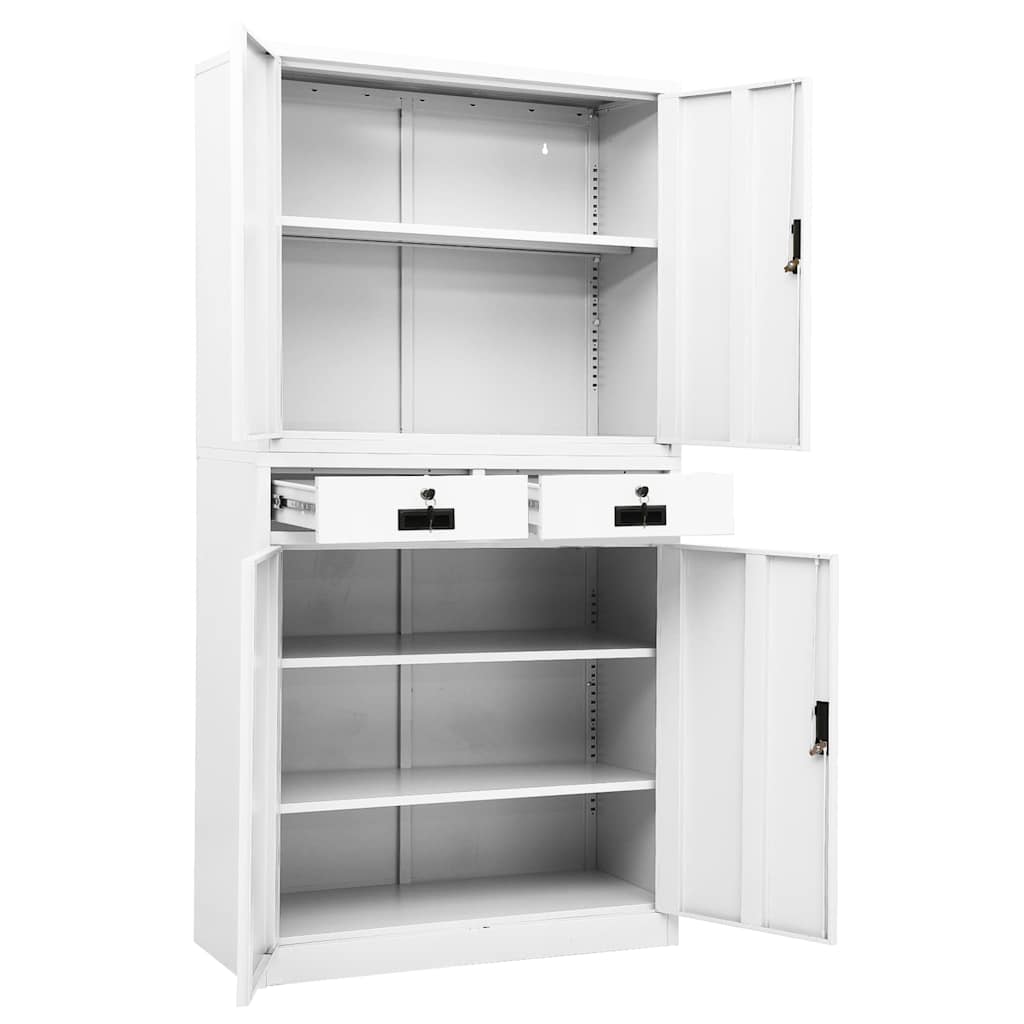 Armoire de bureau Blanc 90x40x180 cm Acier - XIOS