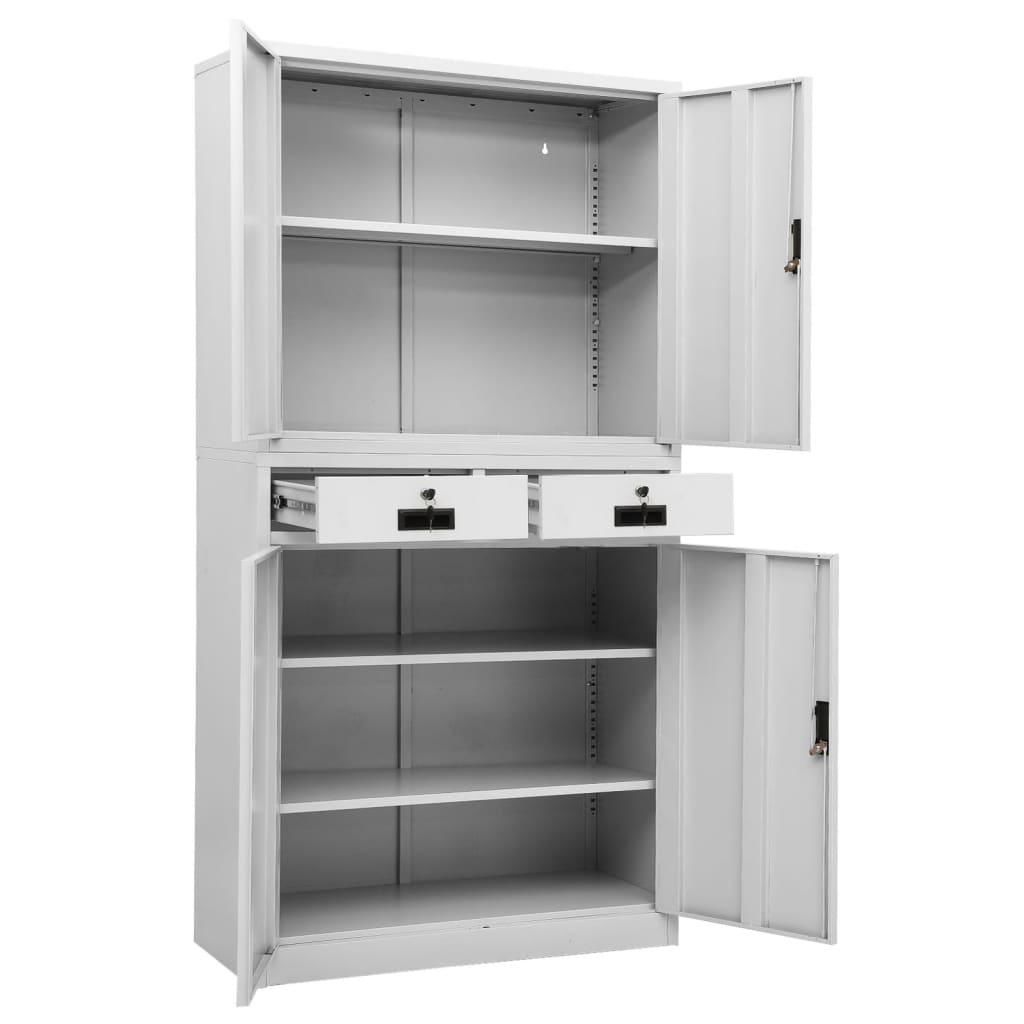 Armoire de bureau Gris clair 90x40x180 cm Acier