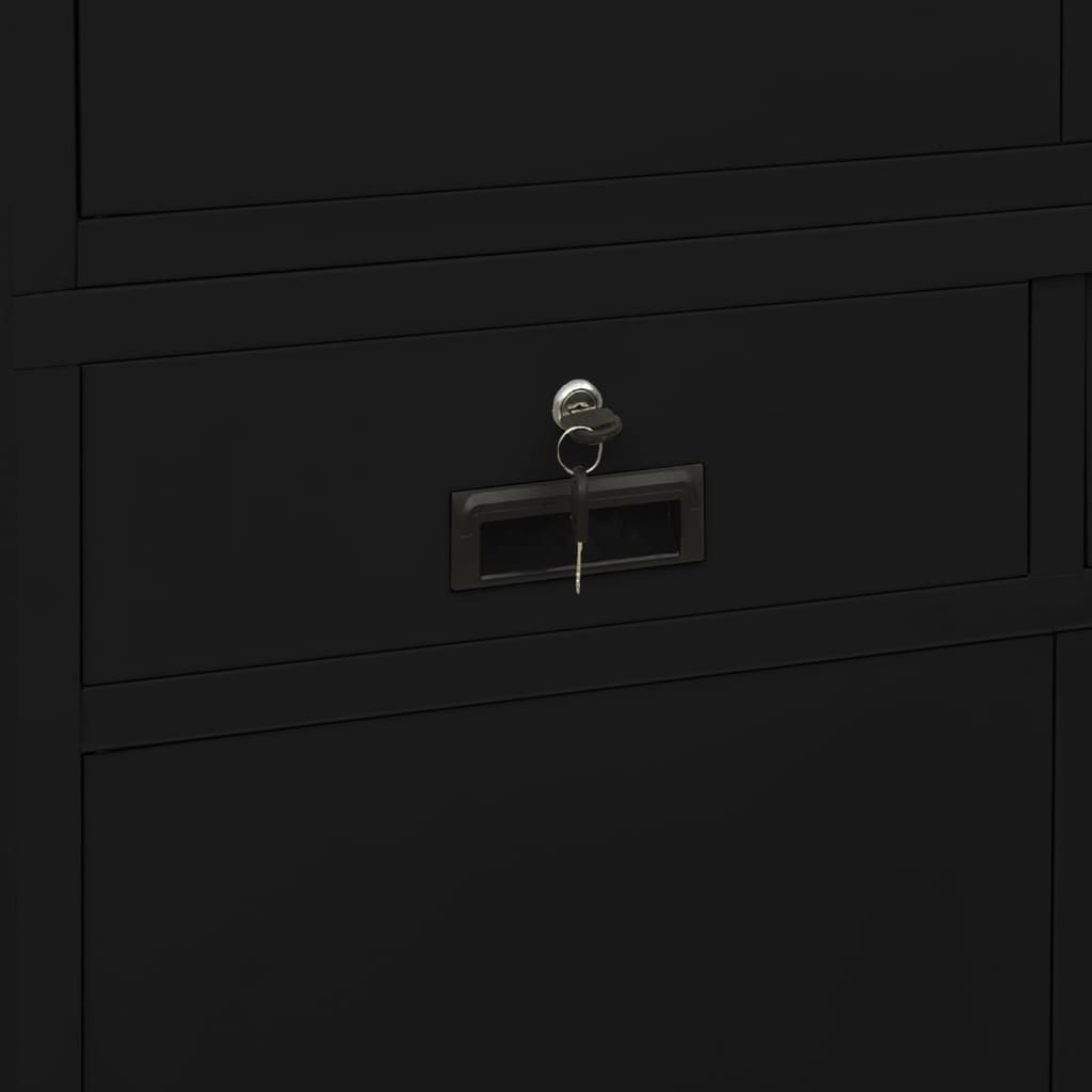 Armoire de bureau Noir 90x40x180 cm Acier - XIOS