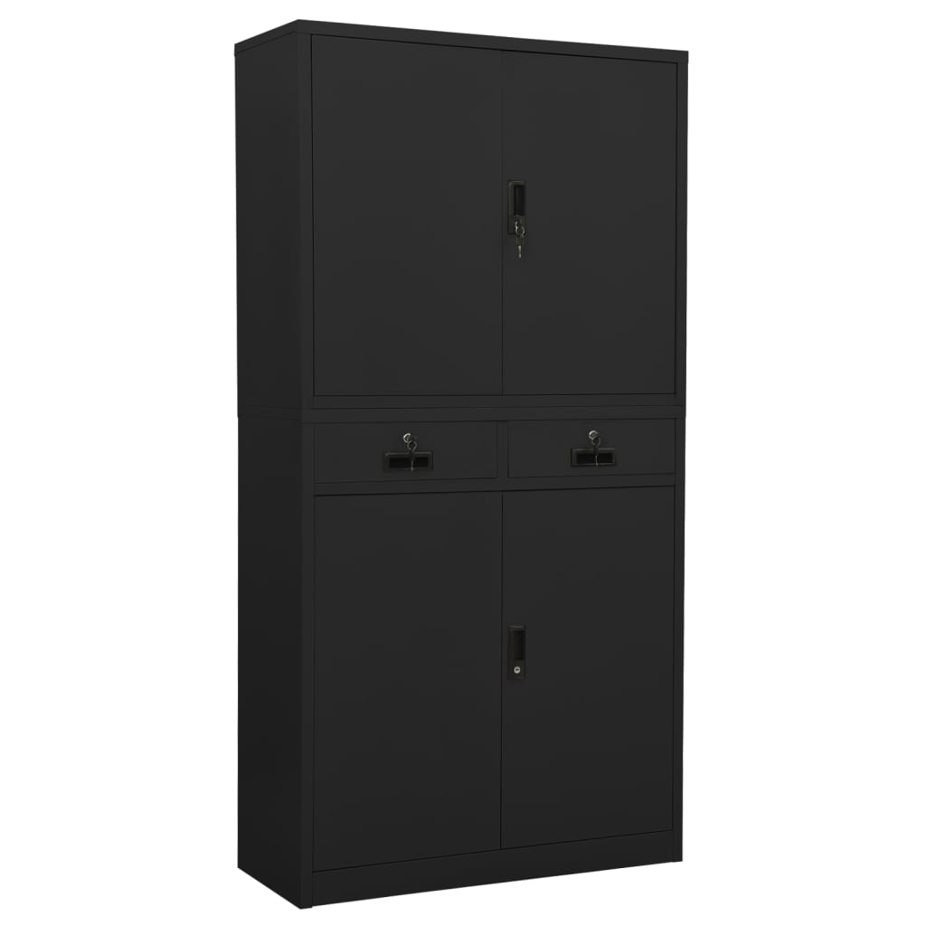 Armoire de bureau Anthracite 90x40x180 cm Acier - XIOS