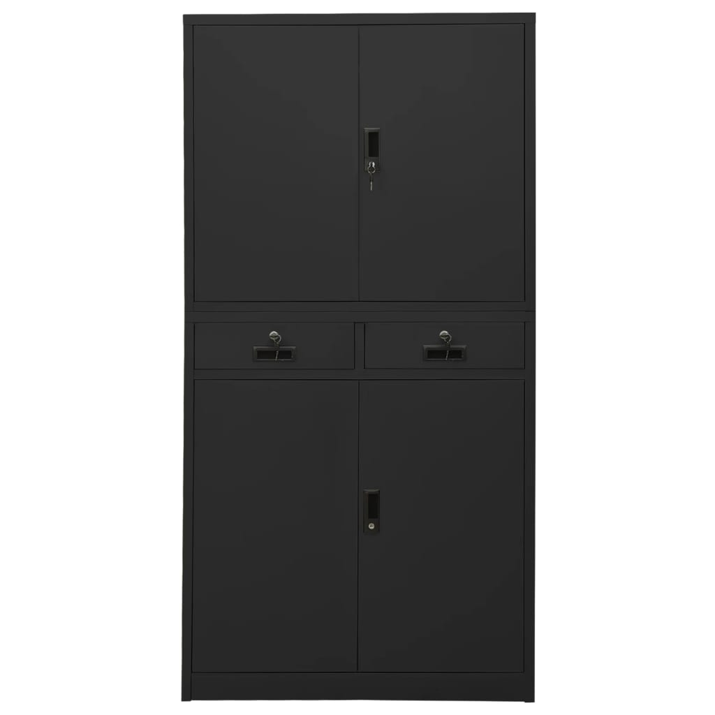 Armoire de bureau Anthracite 90x40x180 cm Acier - XIOS