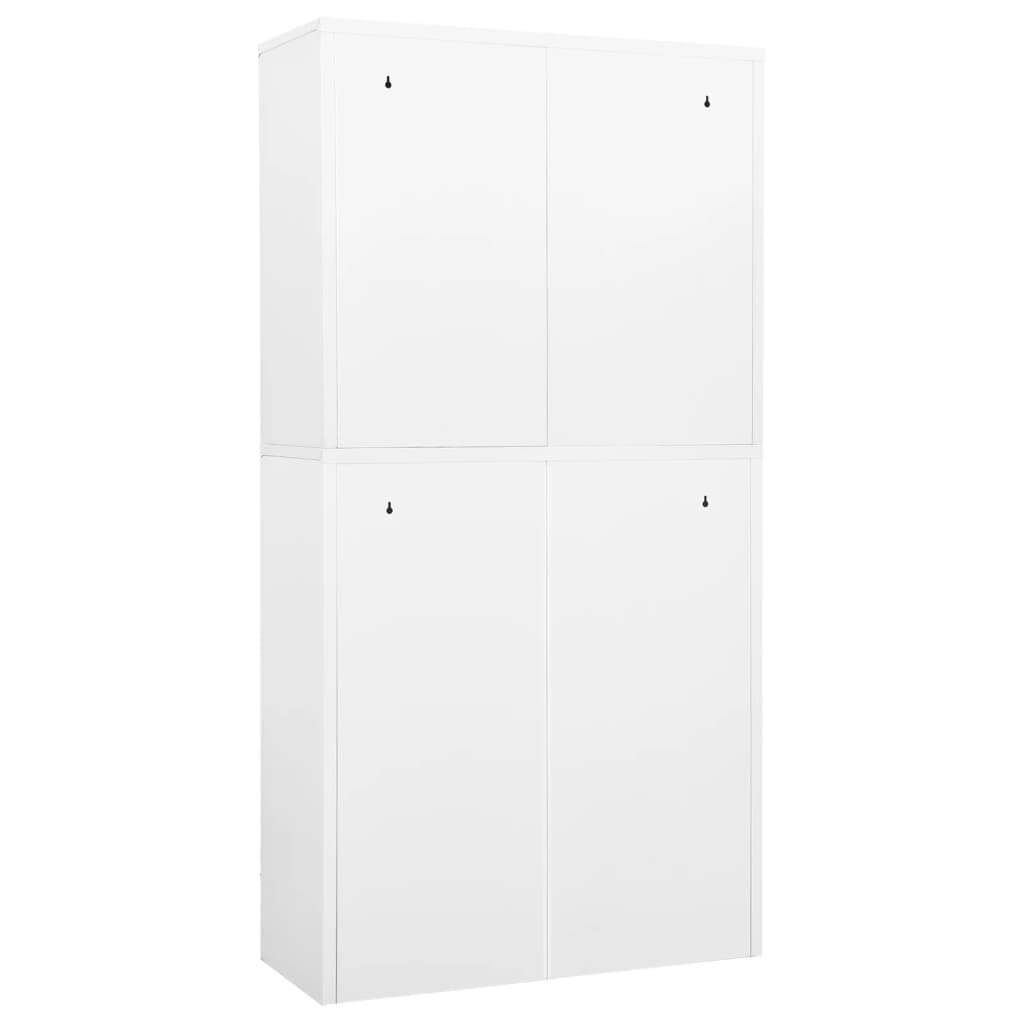 Armoire de bureau Blanc 90x40x180 cm Acier et verre trempé