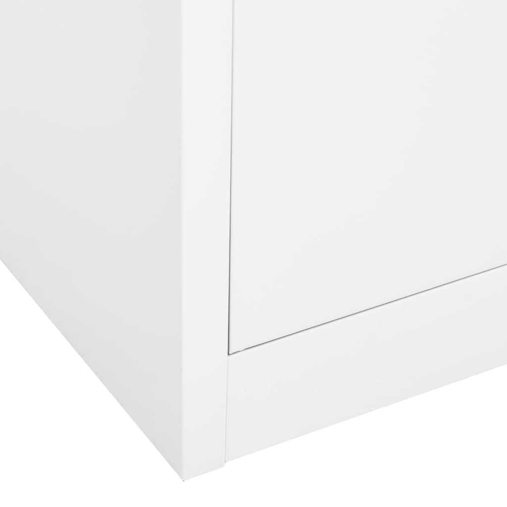 Armoire de bureau Blanc 90x40x180 cm Acier et verre trempé
