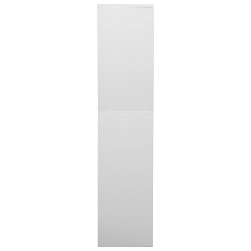 Armoire de bureau Gris clair 90x40x180 cm Acier et verre trempé