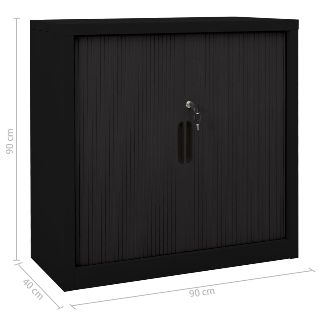 Armoire à portes coulissantes Noir 90x40x90 cm Acier