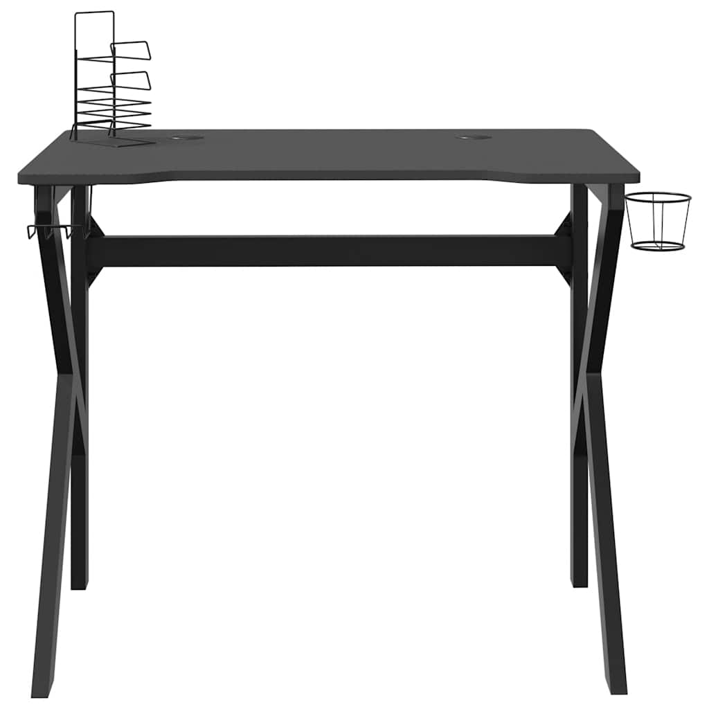 Bureau de jeu avec pieds en forme de K Noir 90x60x75 cm - XIOS