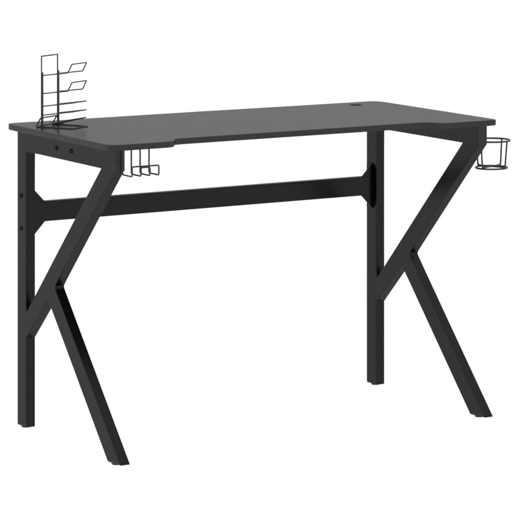 Bureau de jeu avec pieds en forme de K Noir 110x60x75 cm Bureaux vidaXL   