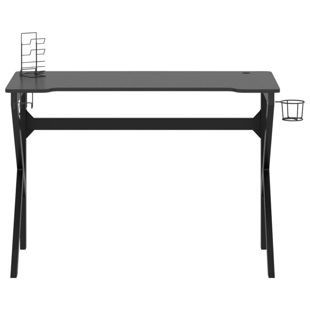 Bureau de jeu avec pieds en forme de K Noir 110x60x75 cm Bureaux vidaXL   
