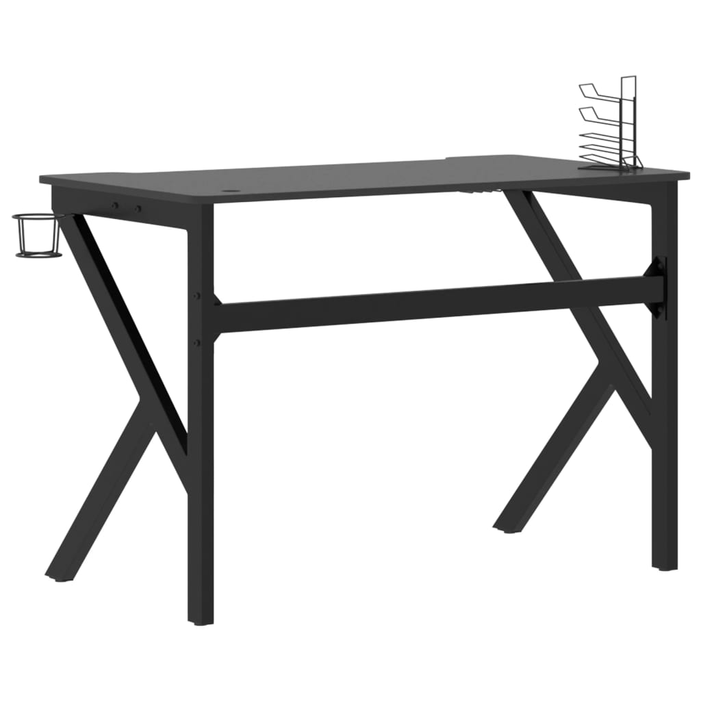 Bureau de jeu avec pieds en forme de K Noir 110x60x75 cm Bureaux vidaXL   