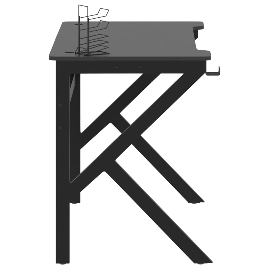 Bureau de jeu avec pieds en forme de K Noir 110x60x75 cm Bureaux vidaXL   
