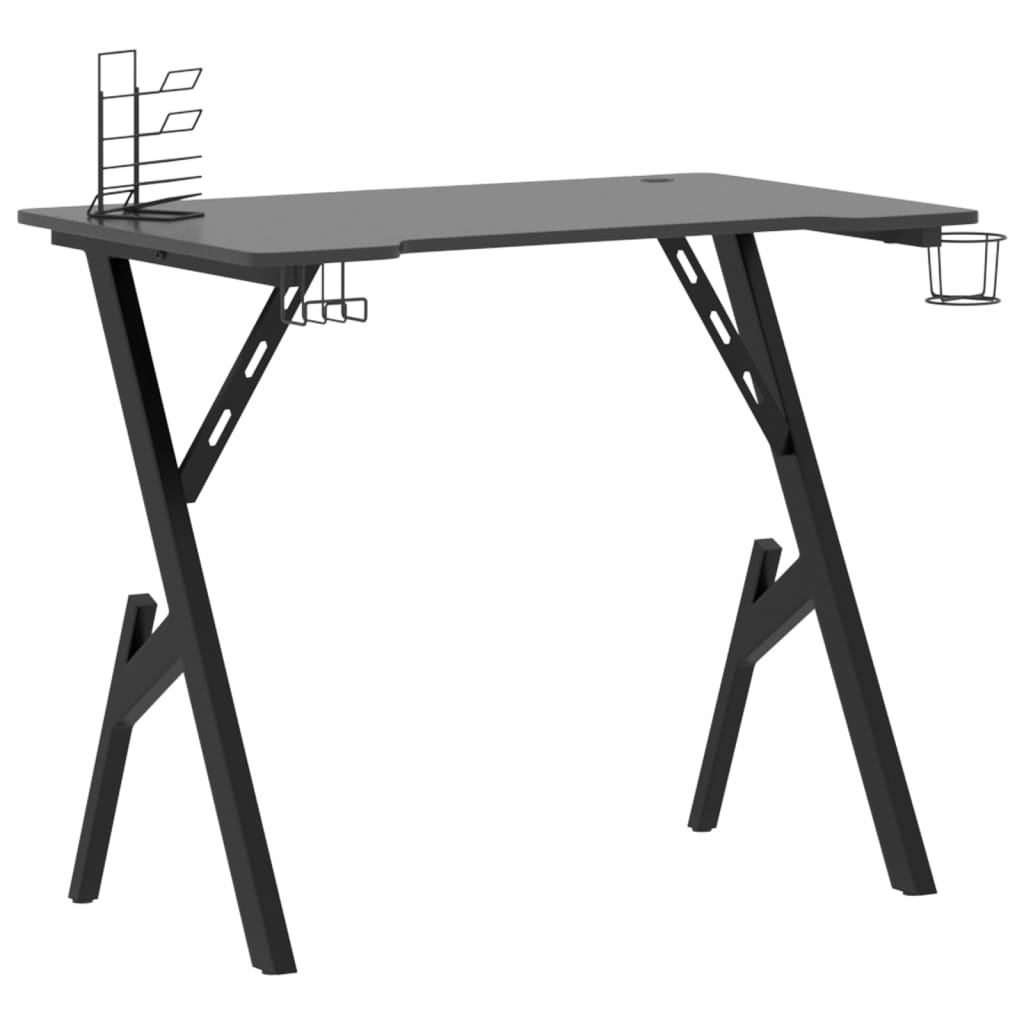 Bureau de jeu avec pieds en forme de Y Noir 90x60x75 cm Bureaux vidaXL   