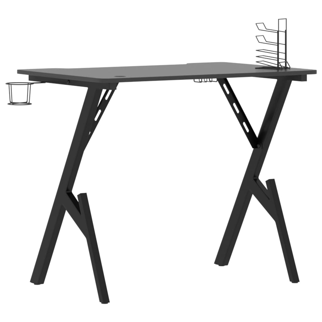 Bureau de jeu avec pieds en forme de Y Noir 90x60x75 cm Bureaux vidaXL   
