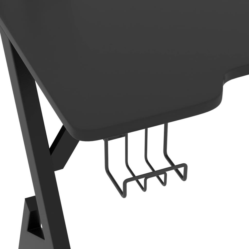 Bureau de jeu avec pieds en forme de Y Noir 90x60x75 cm Bureaux vidaXL   