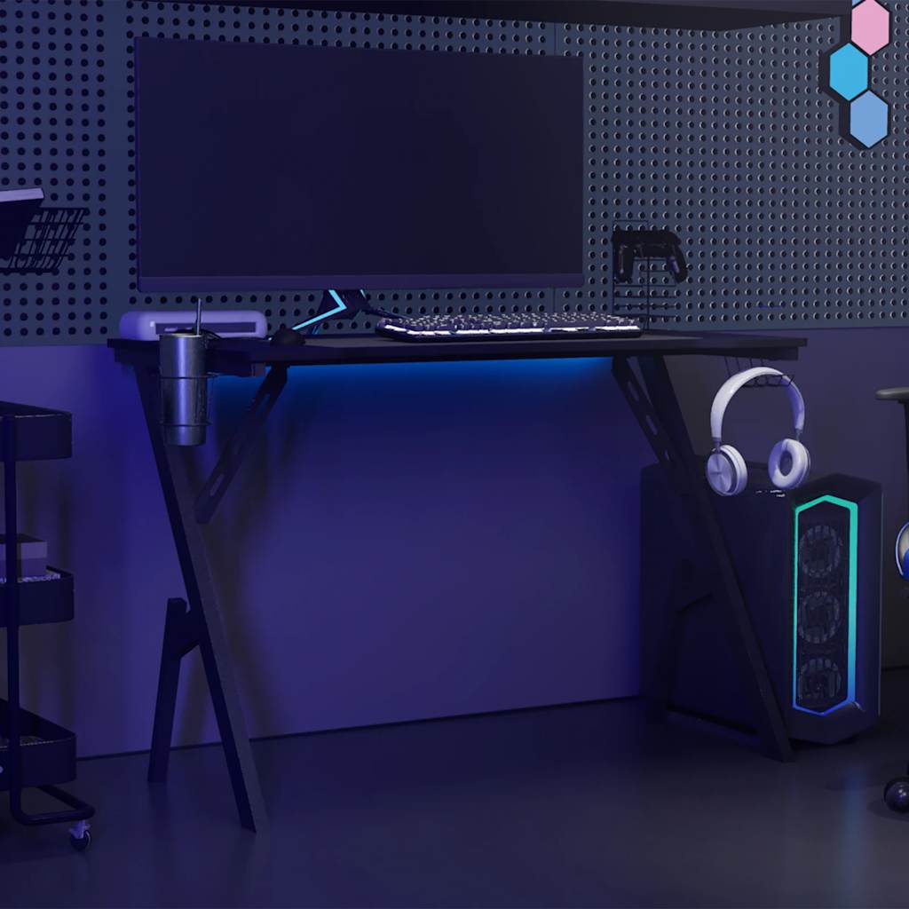 Bureau de jeu avec pieds en forme de Y Noir 110x60x75 cm - XIOS