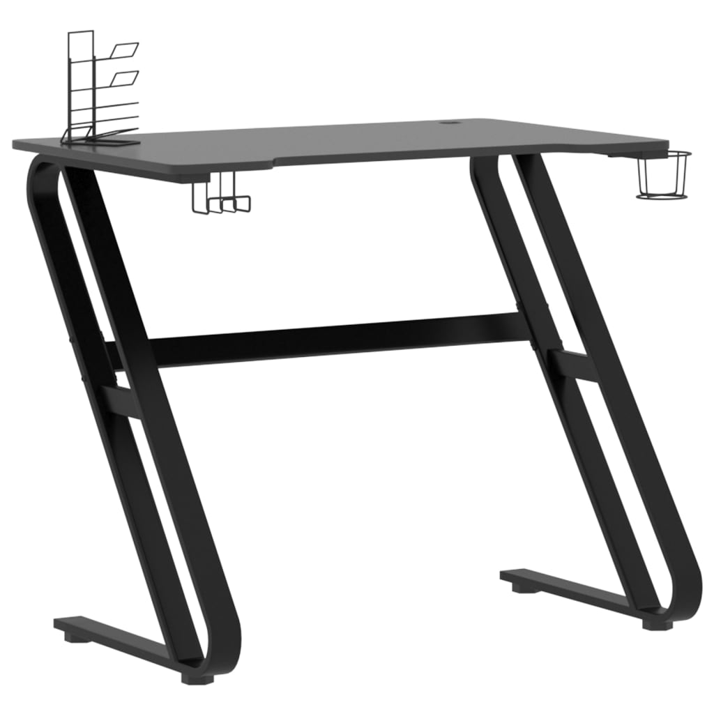 Bureau de jeu avec pieds en forme de ZZ Noir 90x60x75 cm Bureaux vidaXL   
