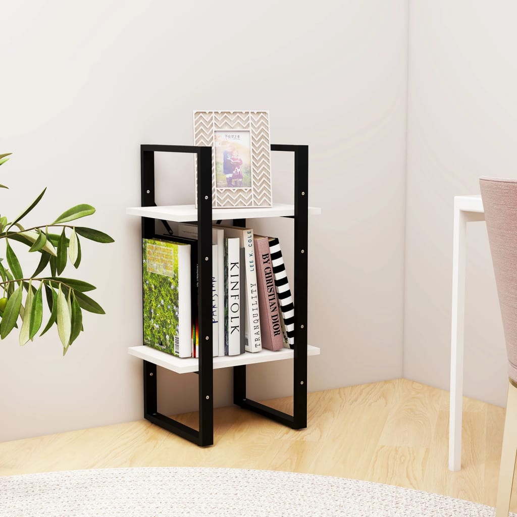 Bibliothèque à 2 niveaux Blanc 40x30x70 cm Bois de pin massif - XIOS
