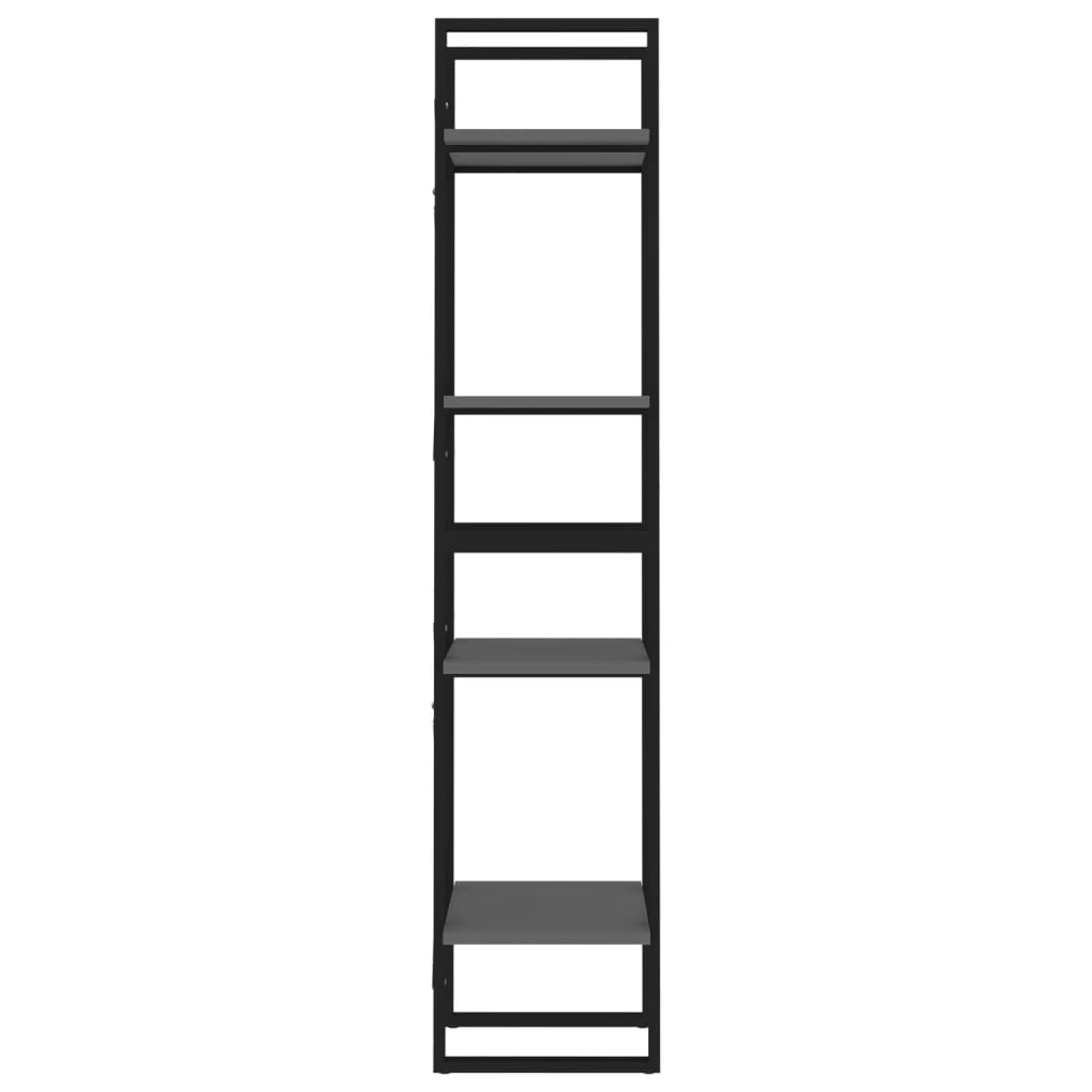 Bibliothèque à 4 niveaux gris 40x30x140 cm bois d'ingénierie - XIOS