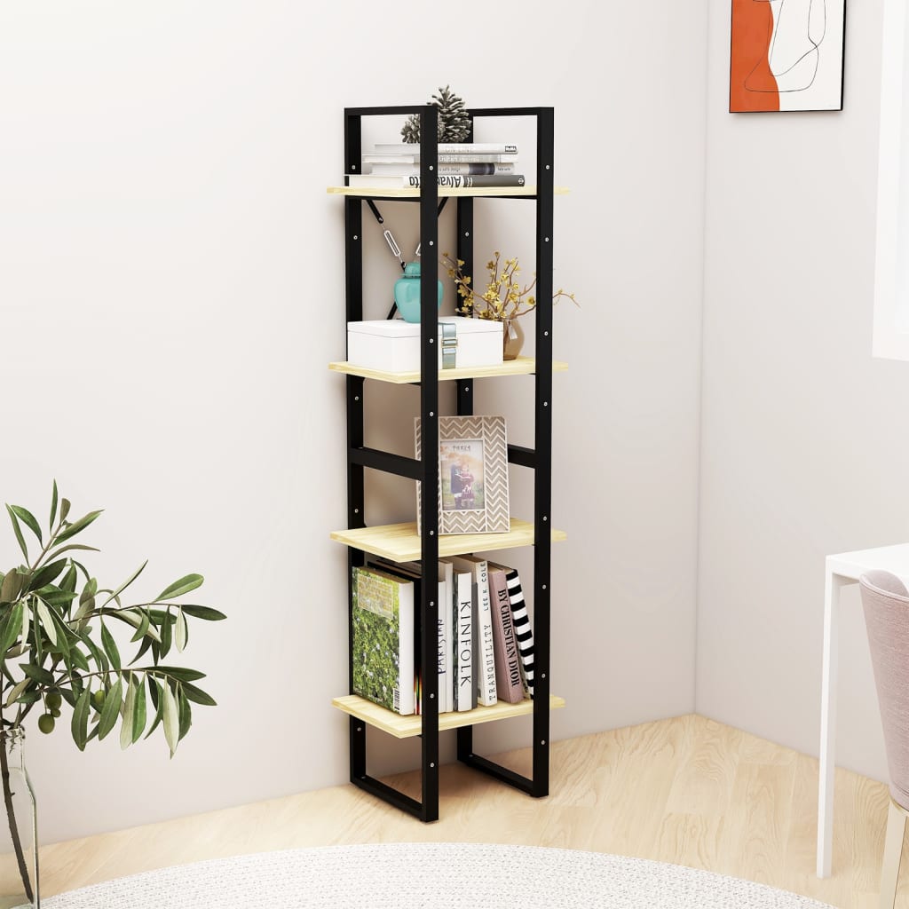 Bibliothèque à 4 niveaux 40x30x140 cm Bois de pin massif - XIOS