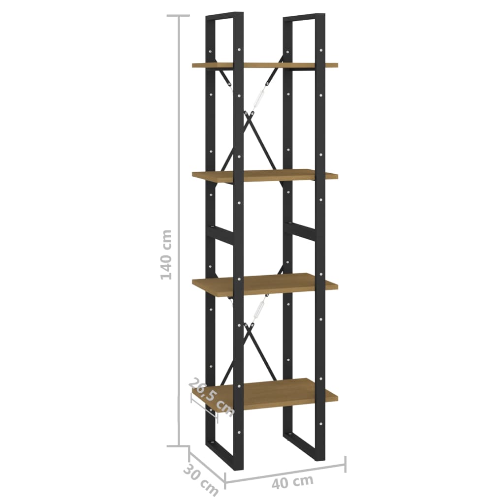 Bibliothèque à 4 niveaux 40x30x140 cm bois de pin massif Bibliothèques vidaXL