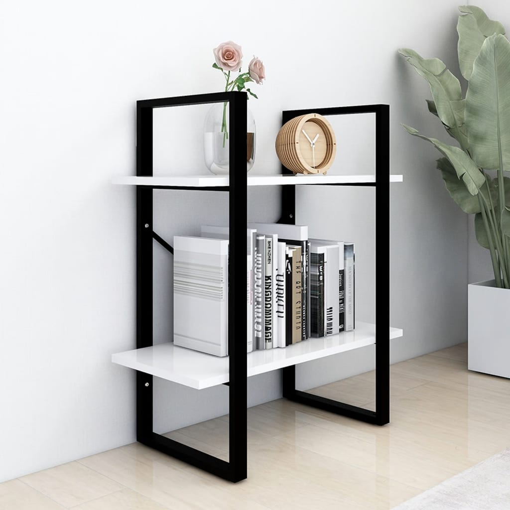Bibliothèque à 2 niveaux Blanc 60x30x70 cm bois d'ingénierie - XIOS