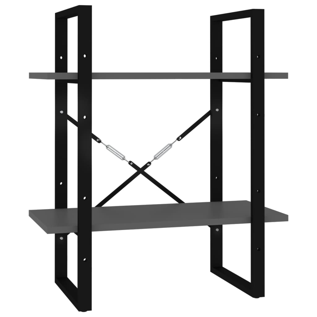 Bibliothèque à 2 niveaux Gris 60x30x70 cm bois d'ingénierie - XIOS