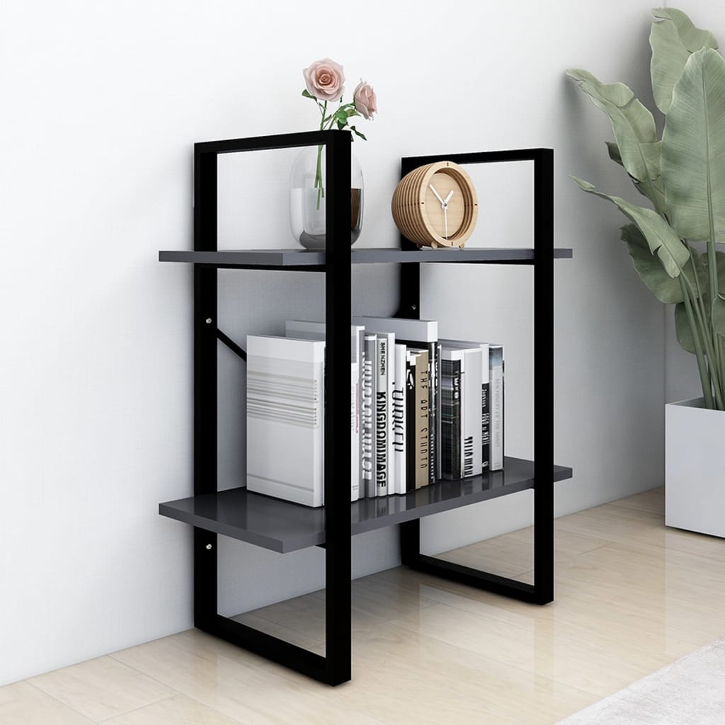 Bibliothèque à 2 niveaux Gris 60x30x70 cm bois d'ingénierie - XIOS