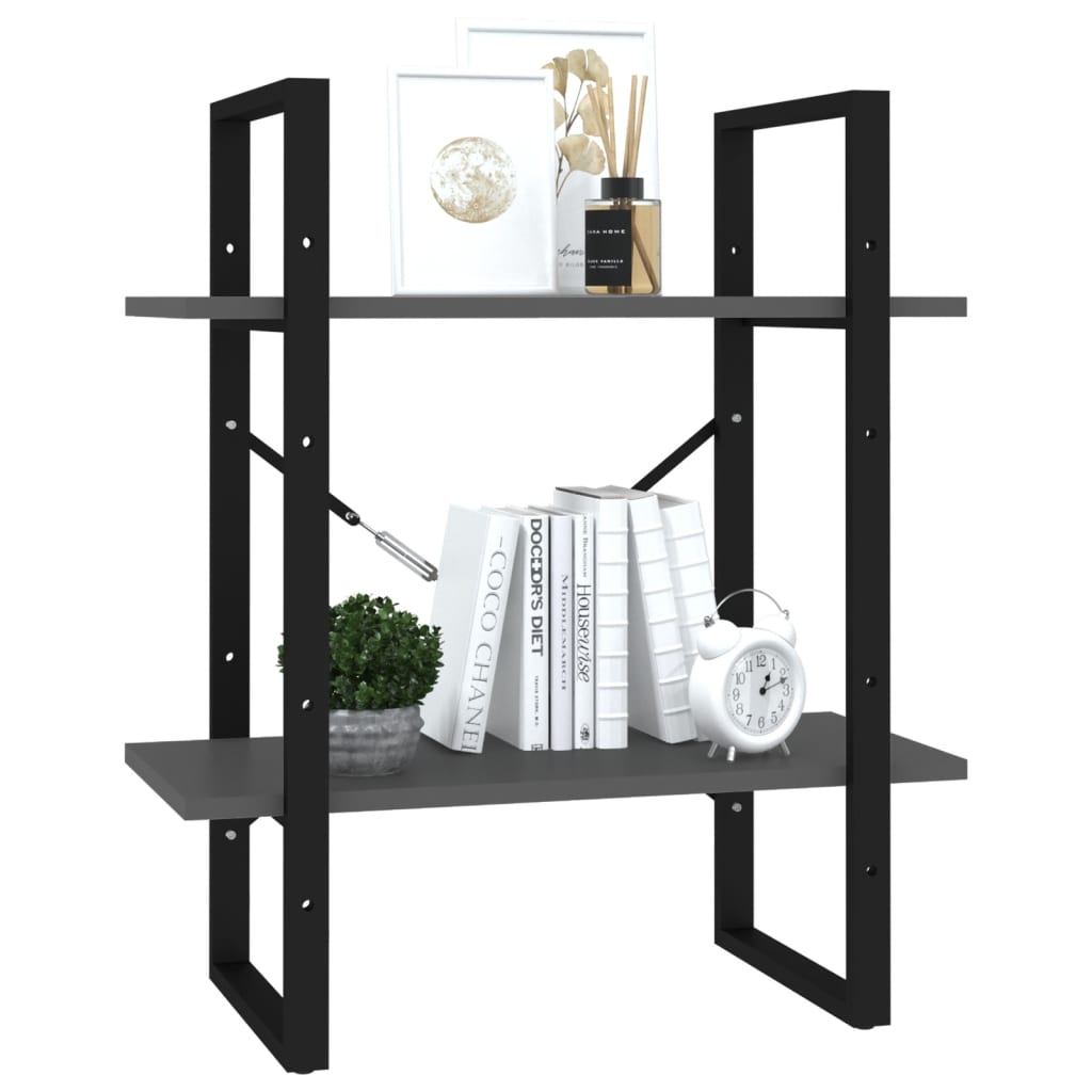 Bibliothèque à 2 niveaux Gris 60x30x70 cm bois d'ingénierie - XIOS