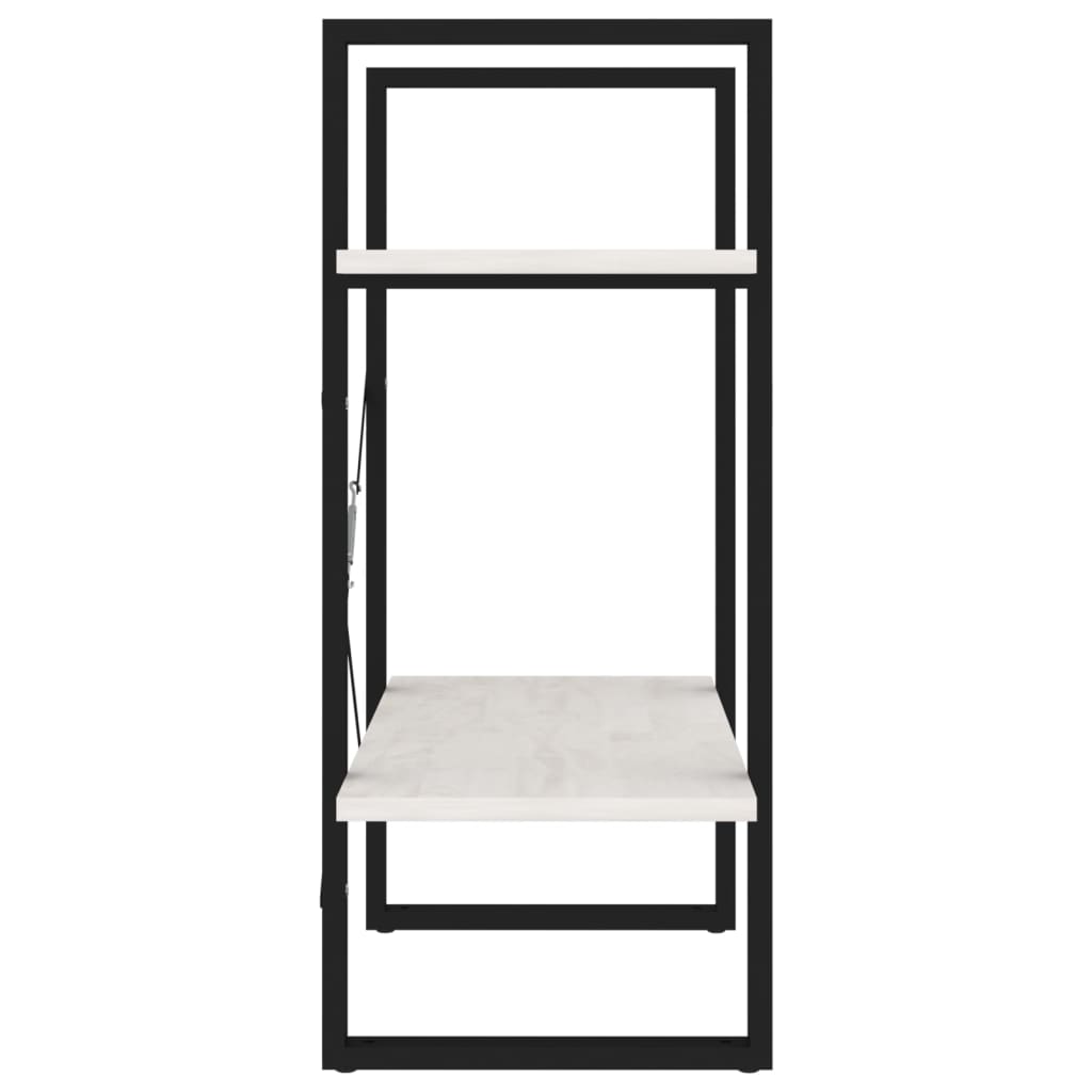 Bibliothèque à 2 niveaux Blanc 60x30x70 cm Bois de pin massif - XIOS