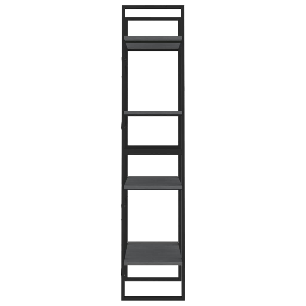 Bibliothèque à 4 niveaux Gris 60x30x140 cm Bois de pin massif - XIOS