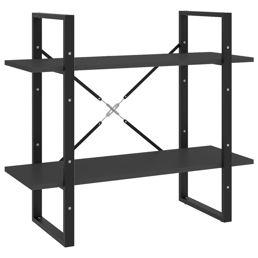 Bibliothèque à 2 niveaux Gris 80x30x70 cm bois d'ingénierie - XIOS