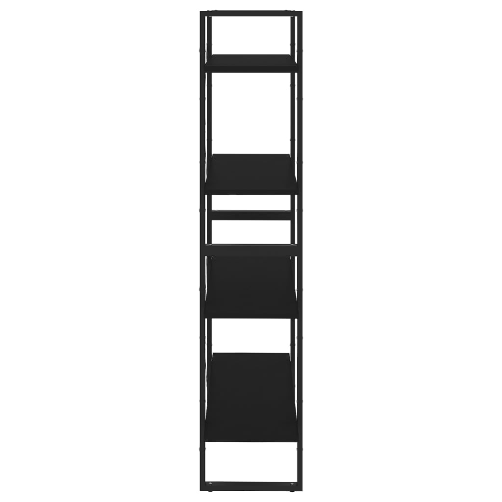 Bibliothèque à 4 niveaux noir 80x30x140 cm bois d'ingénierie - XIOS