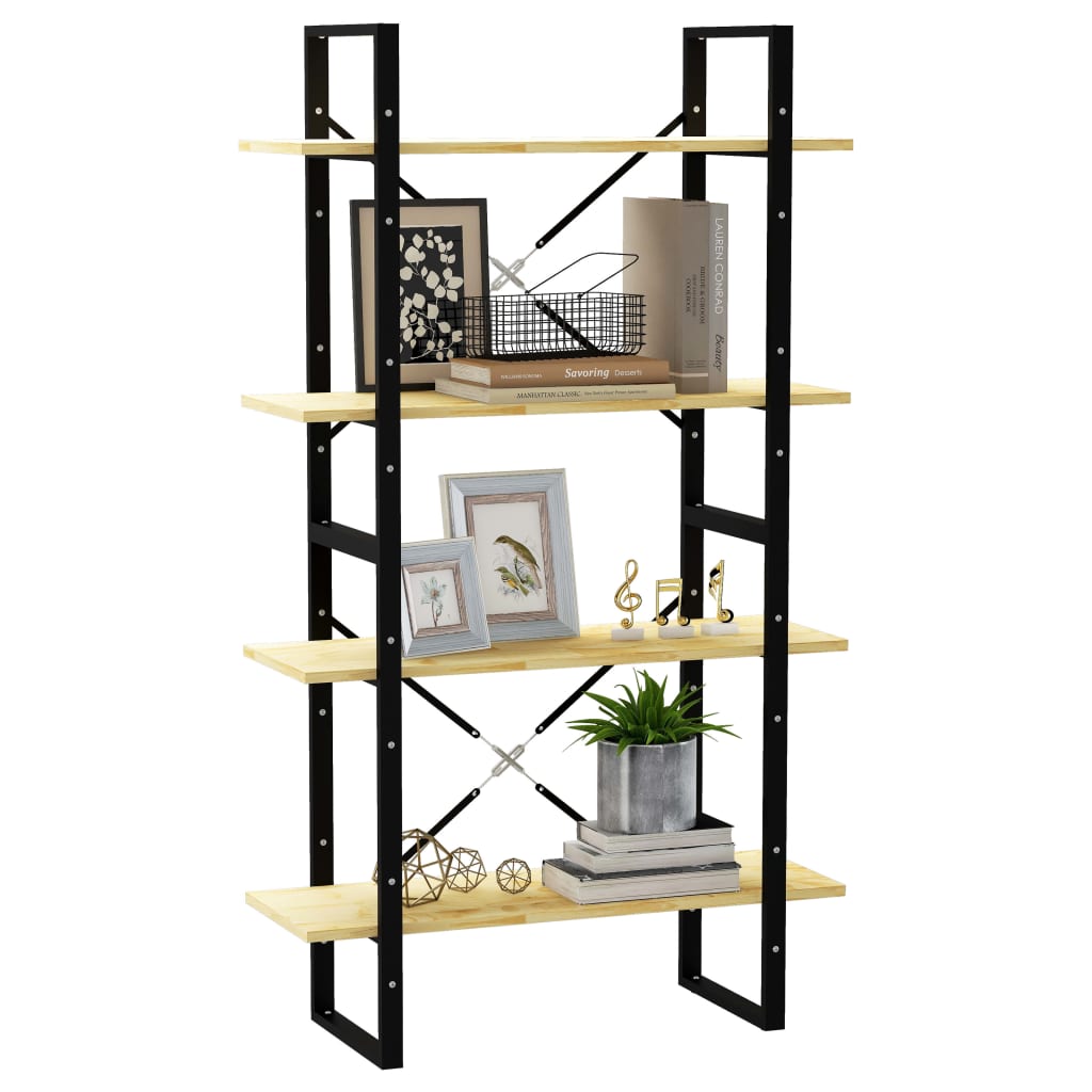 Bibliothèque à 4 niveaux 80x30x140 cm bois de pin massif - XIOS