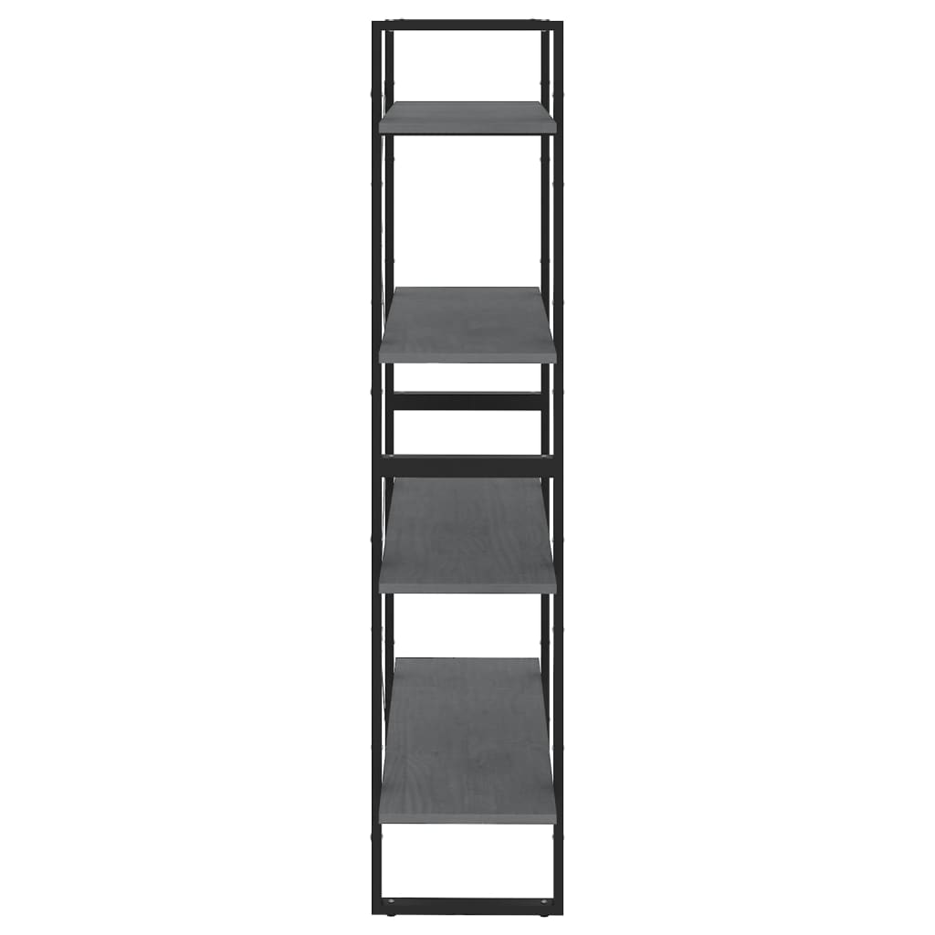 Bibliothèque à 4 niveaux Gris 80x30x140 cm Bois de pin massif - XIOS