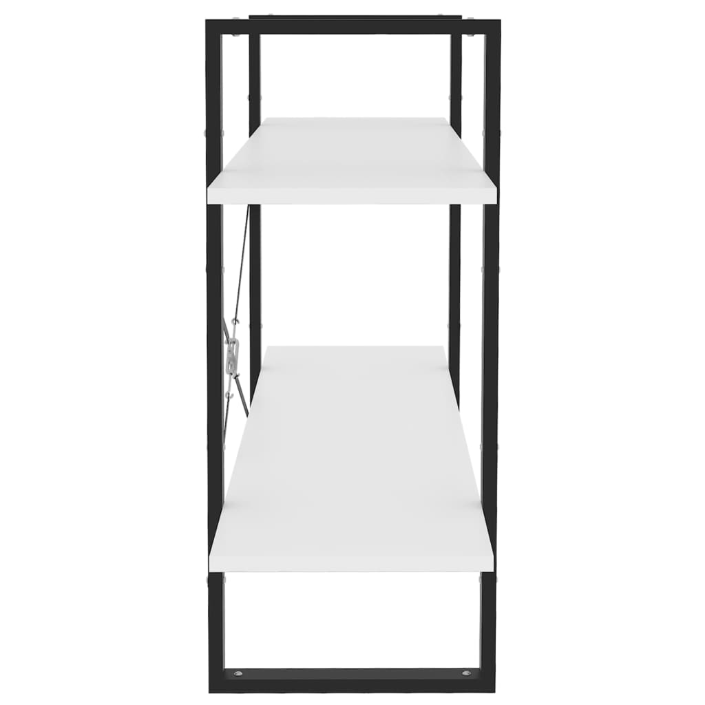 Bibliothèque à 2 niveaux blanc 100x30x70 cm bois d'ingénierie - XIOS