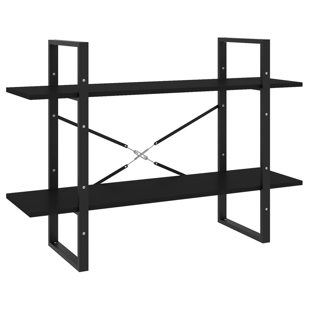 Bibliothèque à 2 niveaux noir 100x30x70 cm bois d'ingénierie - XIOS