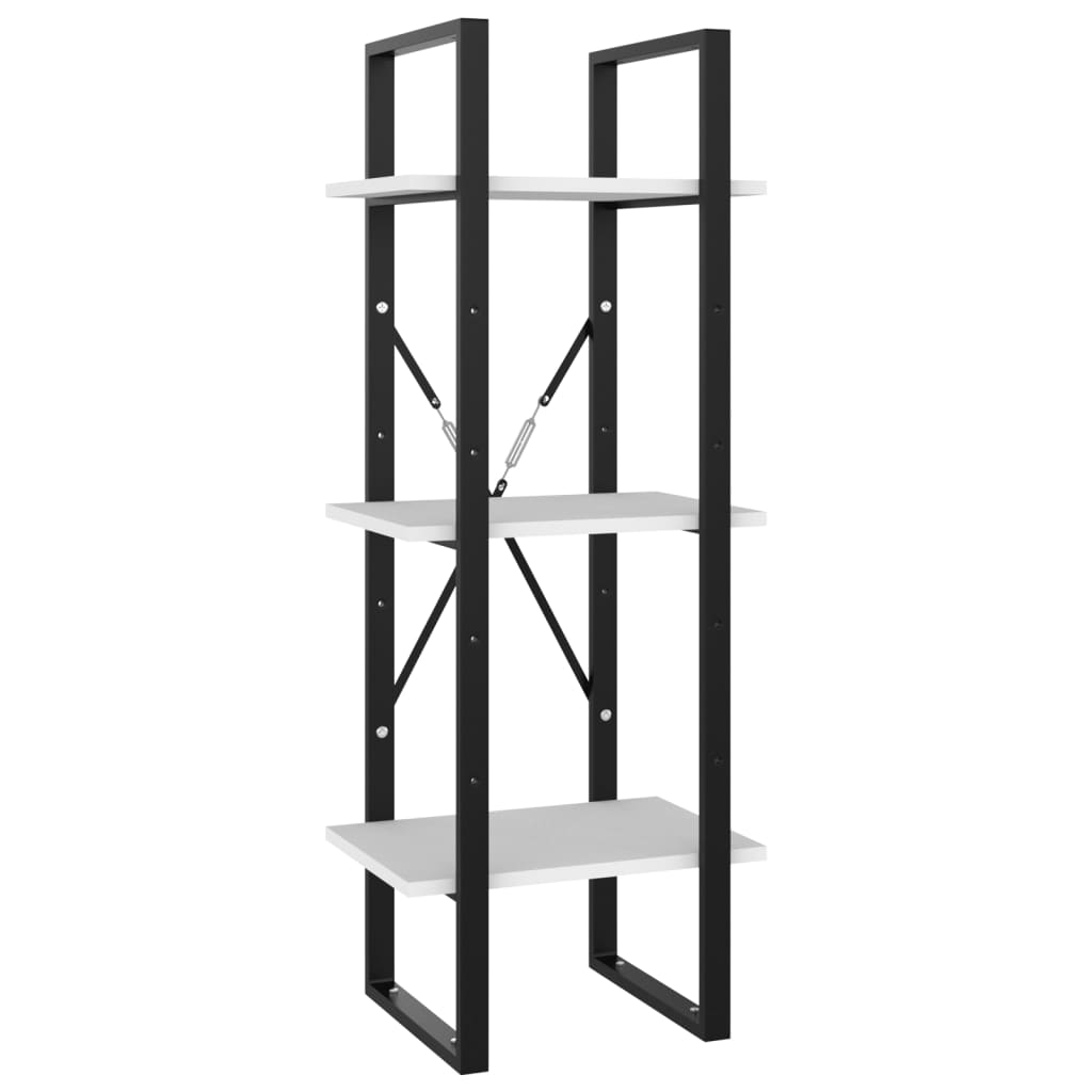 Bibliothèque à 3 niveaux blanc 40x30x105 cm bois d'ingénierie - XIOS