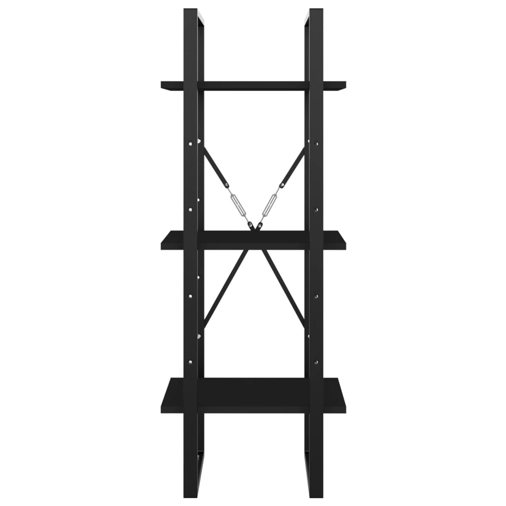 Bibliothèque à 3 niveaux noir 40x30x105 cm bois d'ingénierie - XIOS