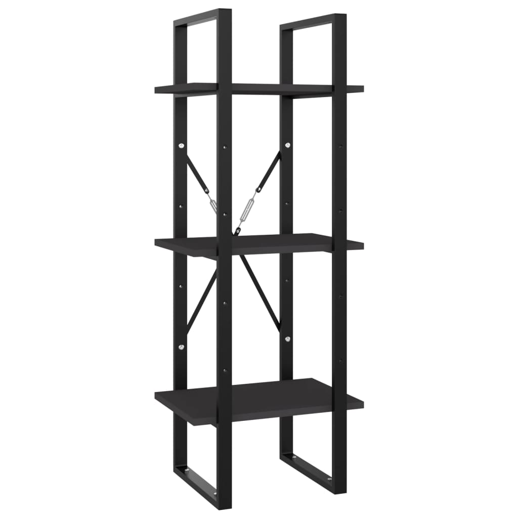 Bibliothèque à 3 niveaux gris 40x30x105 cm bois d'ingénierie - XIOS