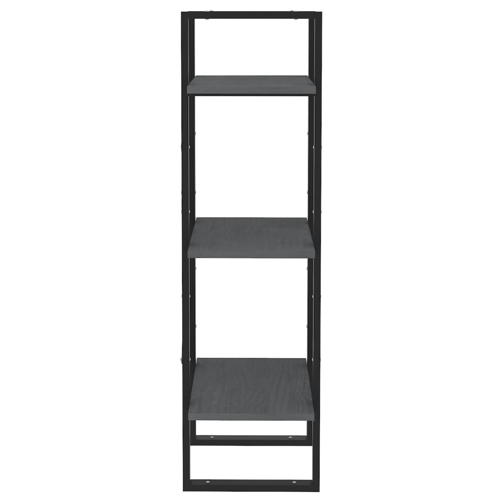 Bibliothèque à 3 niveaux Gris 40x30x105 cm Bois de pin massif - XIOS