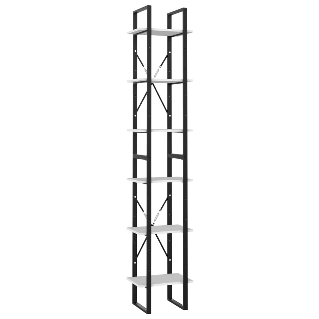 Bibliothèque à 6 niveaux blanc 40x30x210 cm bois ingénierie - XIOS