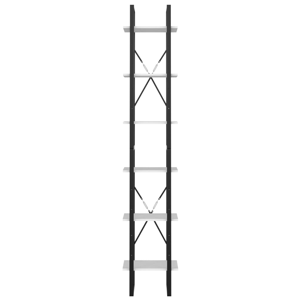 Bibliothèque à 6 niveaux blanc 40x30x210 cm bois ingénierie - XIOS