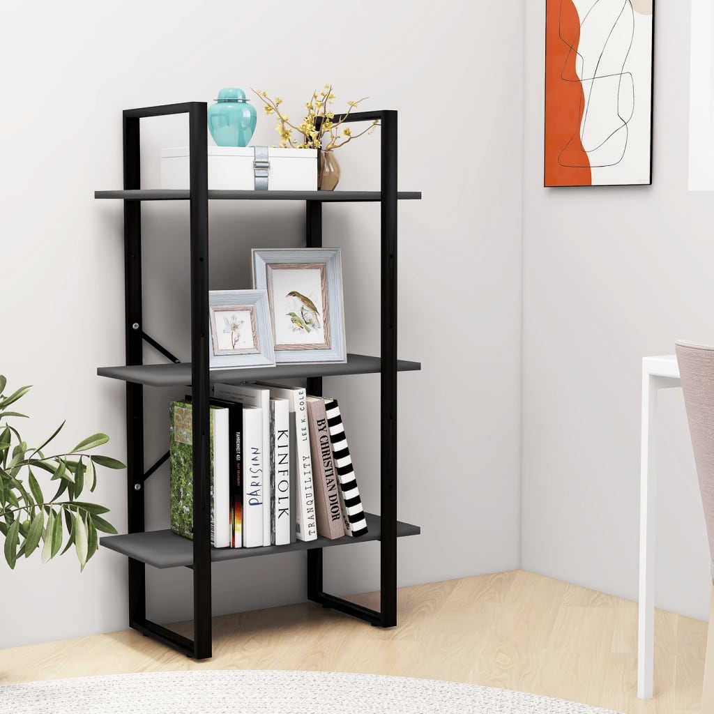 Étagère de rangement gris 60x30x105 cm bois d'ingénierie - XIOS