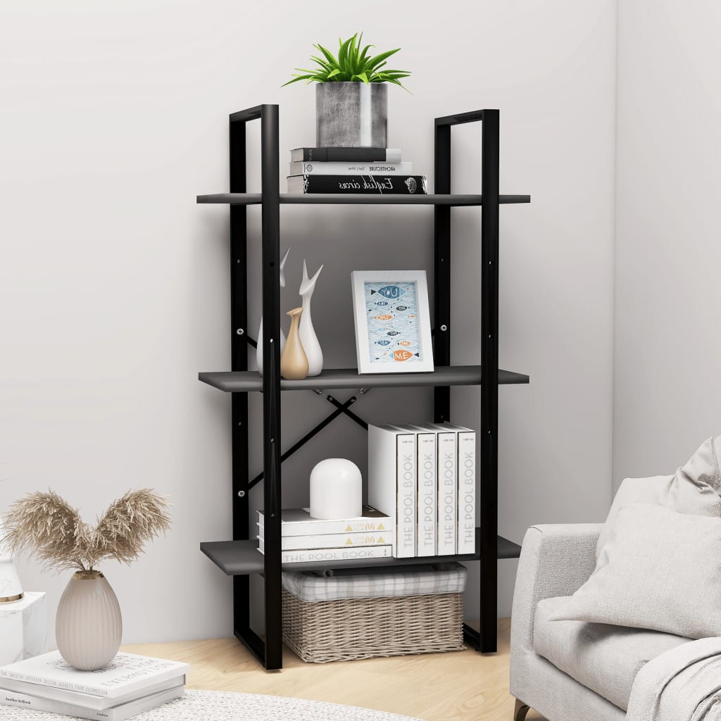 Étagère de rangement gris 60x30x105 cm bois d'ingénierie - XIOS